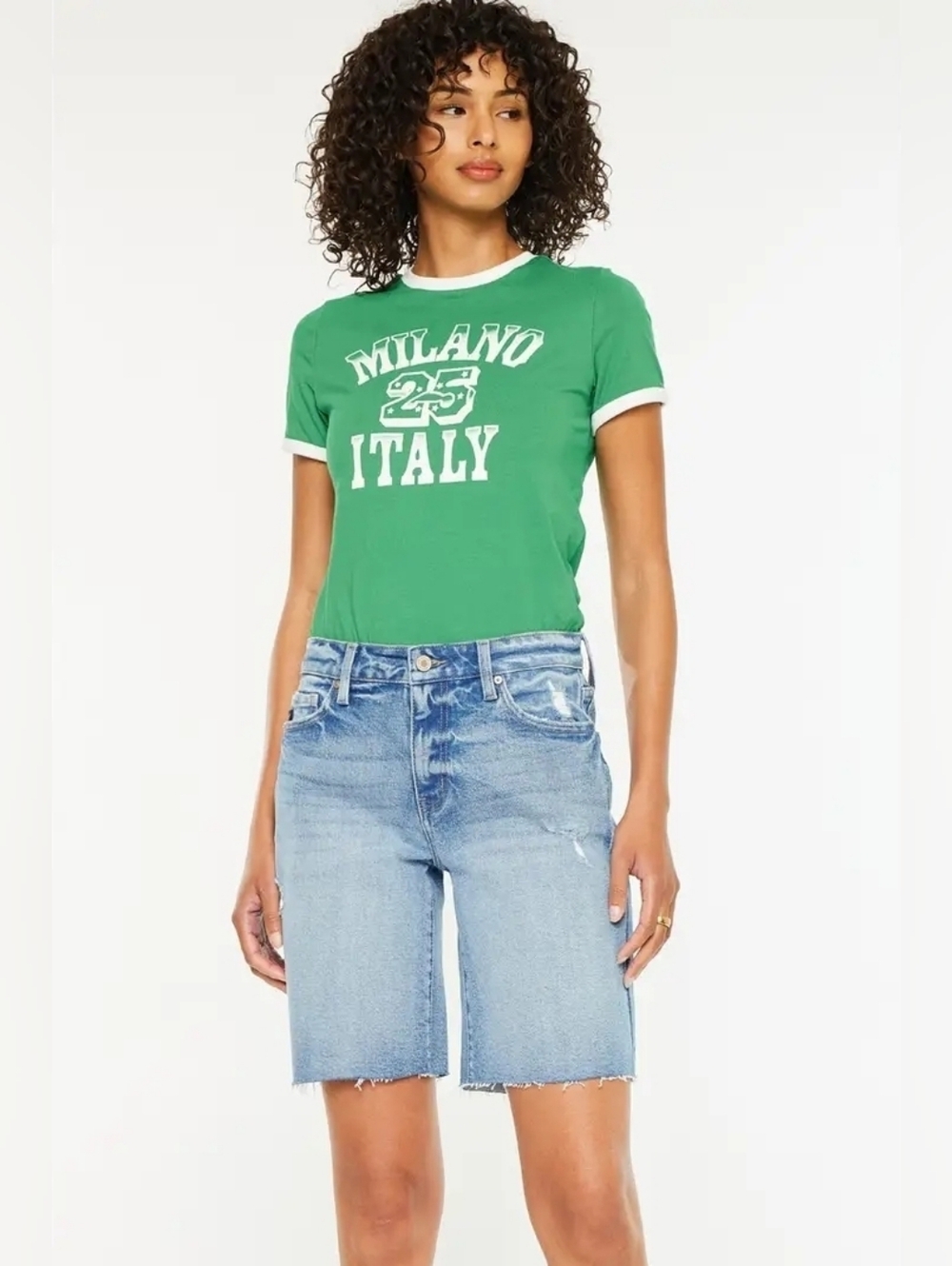 Mid Rise Relaxed Bermuda Shorts